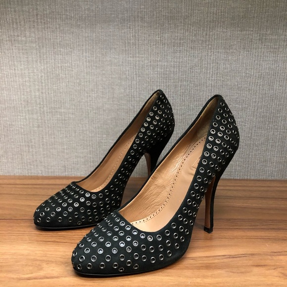Alaia Studded Round Toe Heels - Picture 2 of 8